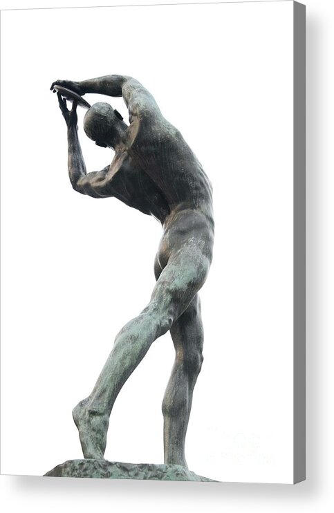 Photography Acrylic Print featuring the mixed media Olympic Discus Thrower Statue #2 #wall #art by Anitas and Bellas Art