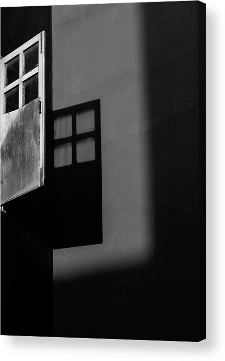 Minimalism Acrylic Print featuring the photograph Open Window Squares and Shadows by Prakash Ghai