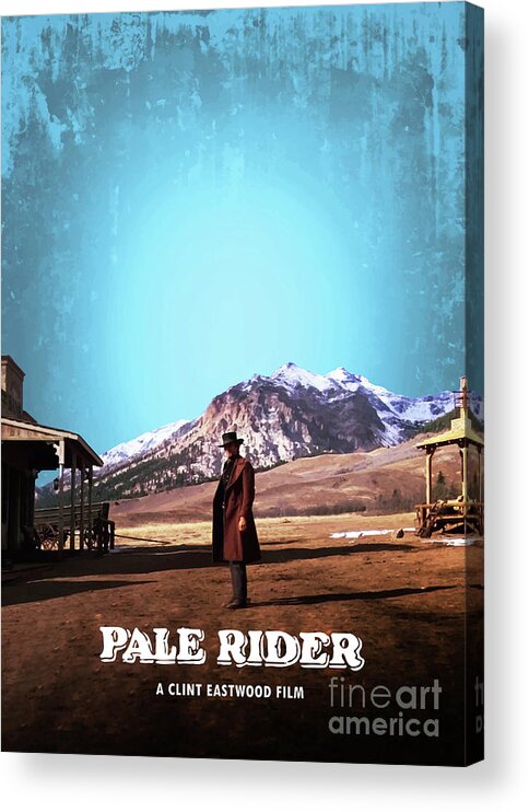 Movie Poster Acrylic Print featuring the digital art Pale Rider by Bo Kev
