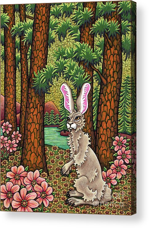 Hare Acrylic Print featuring the painting Pinewood Lake by Amy E Fraser