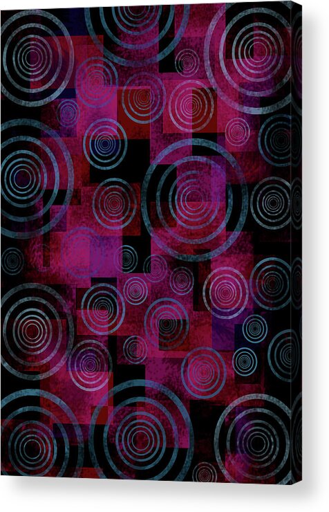 Abstract Acrylic Print featuring the mixed media Purple Abstract Design by Andrew Hitchen