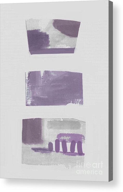 Purple Acrylic Print featuring the mixed media Purple design collage abstract by Vesna Antic