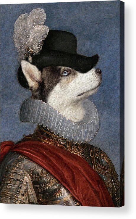 Dog Acrylic Print featuring the photograph Quite a Hat by Rebecca Cozart