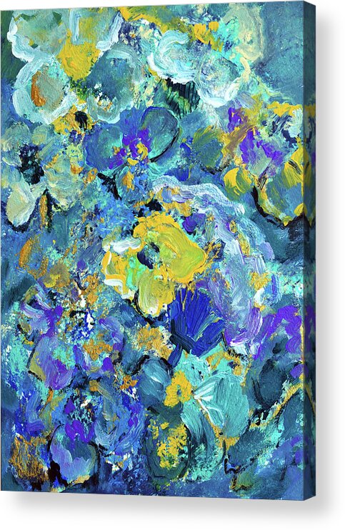 Purple Acrylic Print featuring the painting Romantic Roses S4 by Haleh Mahbod