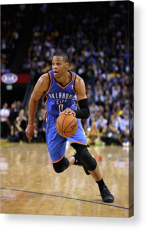Nba Pro Basketball Acrylic Print featuring the photograph Russell Westbrook by Ezra Shaw
