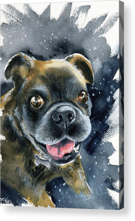 Dog Acrylic Print featuring the painting Rusty Dog Painting by Dora Hathazi Mendes