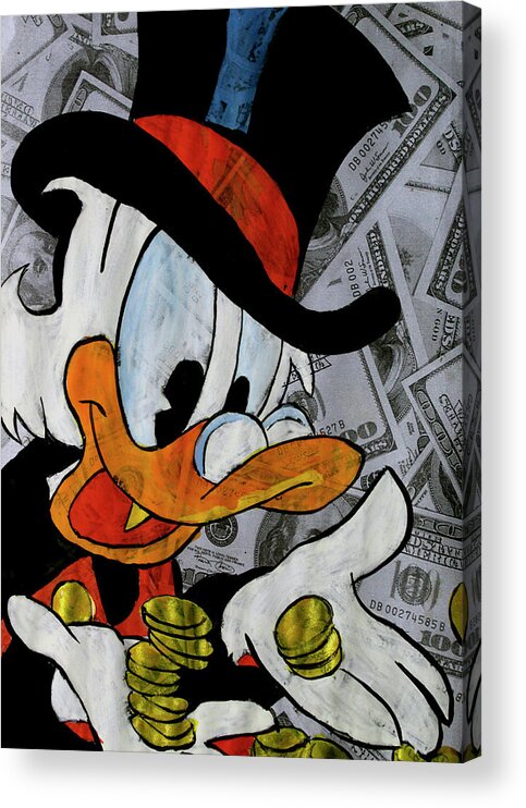 Scrooge Mcduck Acrylic Print featuring the drawing Scrooge McDuck 03 by Sledjee Art