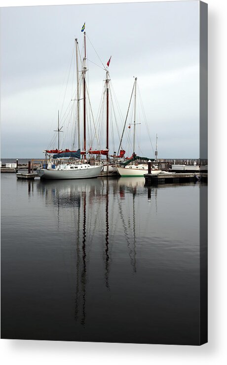 Sailboats Acrylic Print featuring the photograph Season Ending Pose by David T Wilkinson
