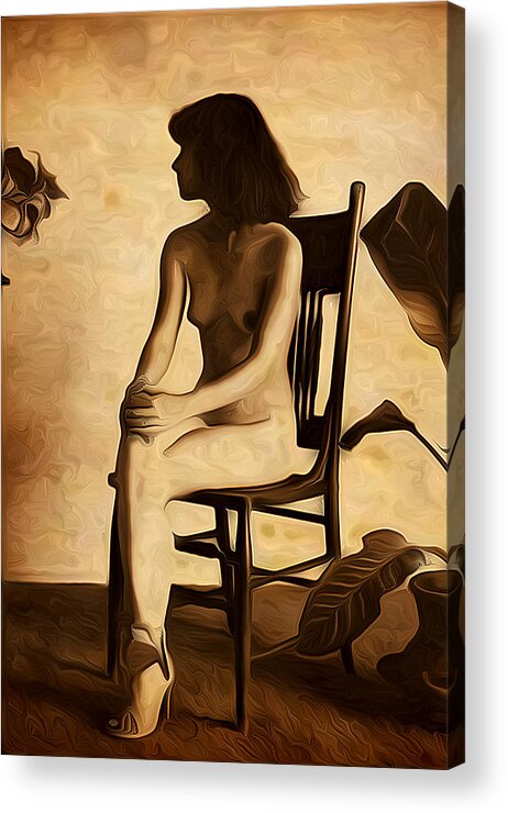 Nude Acrylic Print featuring the photograph Seated Nude by Jim Painter