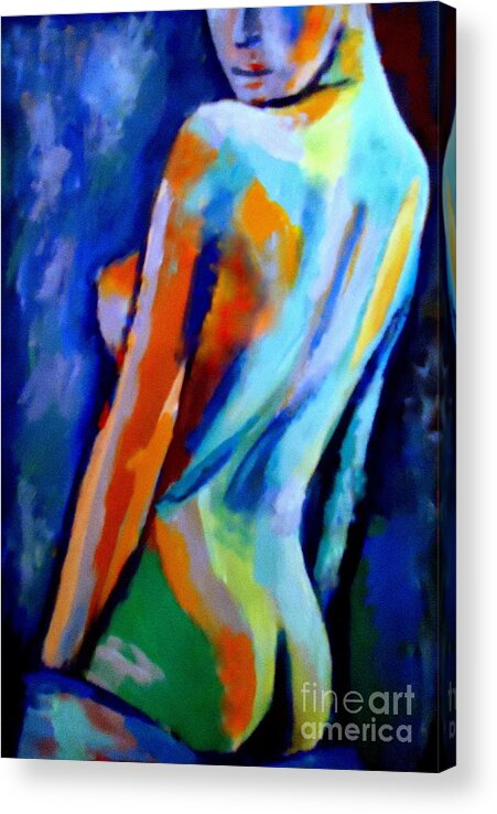 Abstract Nudes Acrylic Print featuring the painting Seduction by Helena Wierzbicki