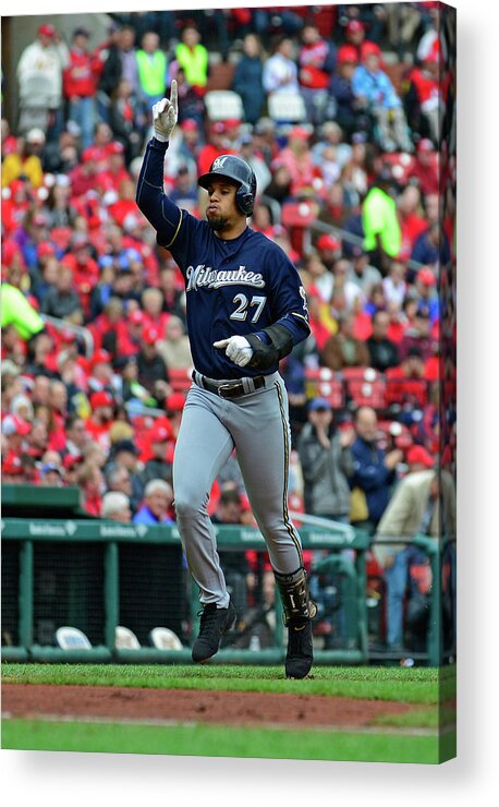 Thank You Acrylic Print featuring the photograph Shelby Miller and Carlos Gomez by Jeff Curry