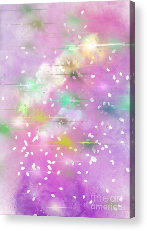 Pink Sky Acrylic Print featuring the digital art Snowy Pink Sky #1 by Zotshee Zotshee