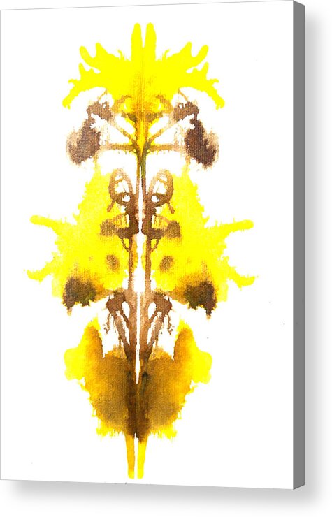 Ink Blot Acrylic Print featuring the painting Solar Plexus Chakra by Stephenie Zagorski