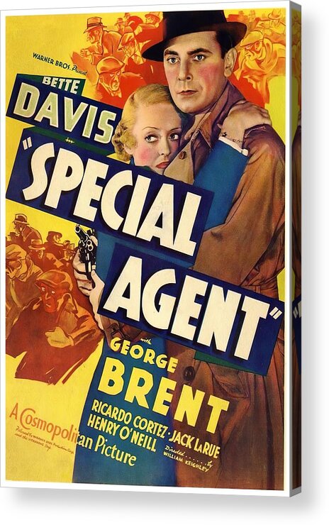Special Acrylic Print featuring the mixed media ''Special Agent'', 1949, movie poster by Movie World Posters