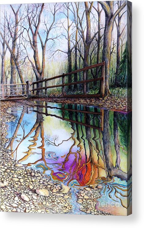 Drawing Acrylic Print featuring the drawing Spirit of the Woods by David Neace