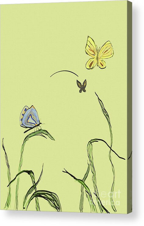 Butterflies Acrylic Print featuring the digital art Spring Delight by Kae Cheatham