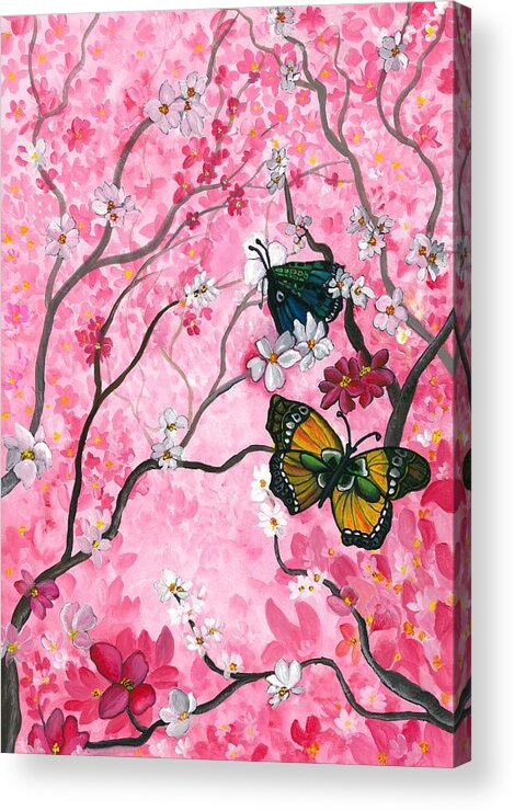 Spring Acrylic Print featuring the painting Springtime delight by Tara Krishna