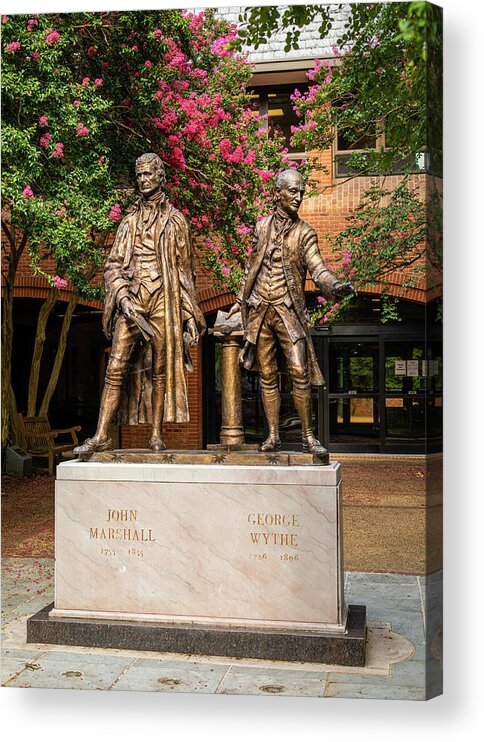Statue Acrylic Print featuring the photograph Statue of John Marshall and George Wythe by Rachel Morrison