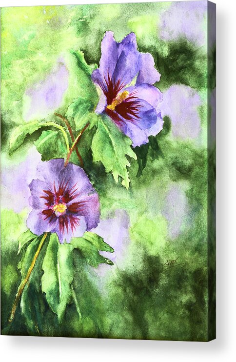 Art - Watercolor Acrylic Print featuring the painting Summer Glory Watercolour on Paper by Sher Nasser