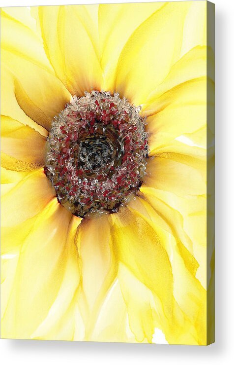 Sunflower Acrylic Print featuring the painting Sunflower of Peace No.2 by Kimberly Deene Langlois