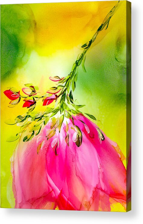 Flower Acrylic Print featuring the painting Suspended Bloom No.2 by Kimberly Deene Langlois