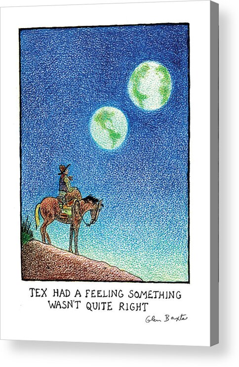 Captionless Acrylic Print featuring the drawing Tex Had A Feeling by Glen Baxter