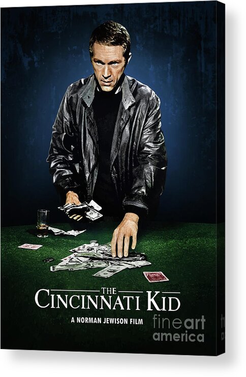 Movie Poster Acrylic Print featuring the digital art The Cincinnati Kid by Bo Kev