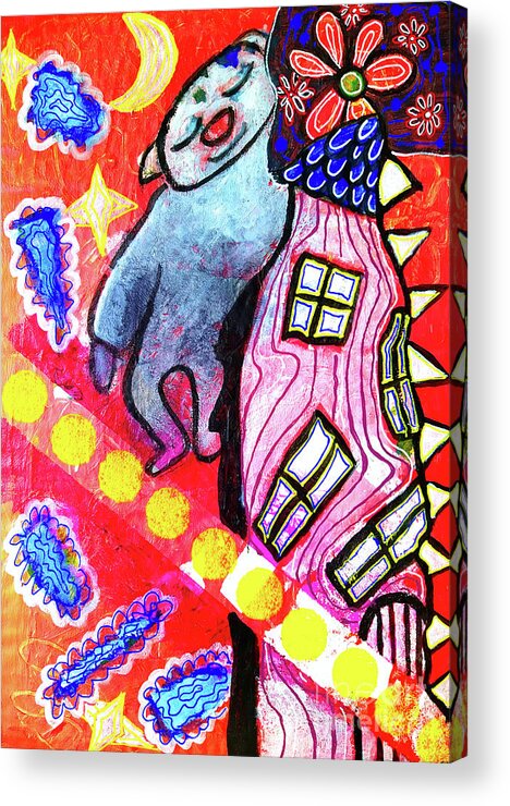 Dreamer Acrylic Print featuring the mixed media The Dreamer - Der Traeumer by Mimulux Patricia No