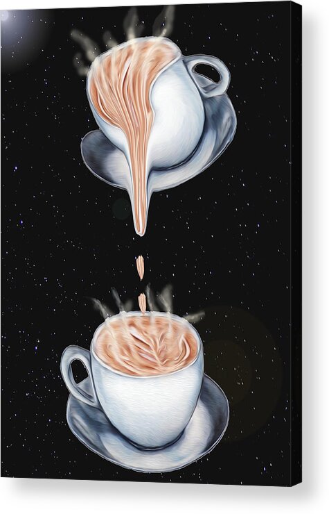 Digital Acrylic Print featuring the digital art The Latte' Milky Way by Ronald Mills