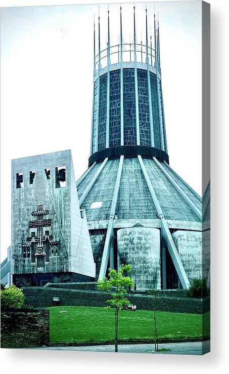 Metropolitan Acrylic Print featuring the photograph The Metropolitan Cathedral Liverpool 1979 by Gordon James