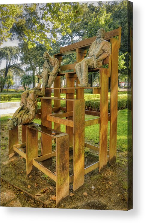 Garden Acrylic Print featuring the photograph The mocking sculptures Set 3 by Micah Offman