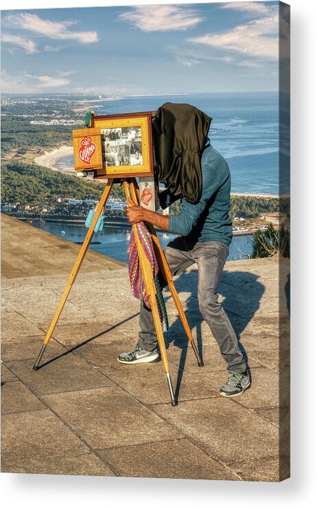 Working Acrylic Print featuring the photograph The tourists photographer by Micah Offman