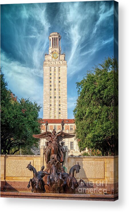 Academics Acrylic Print featuring the photograph The University of Texas Tower by Charles Dobbs