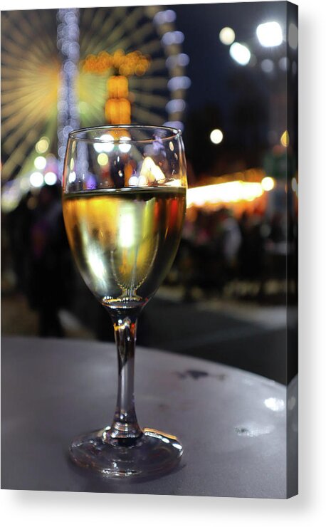 Wine Acrylic Print featuring the photograph There's a Ferris Wheel in my Wine by Andrea Whitaker