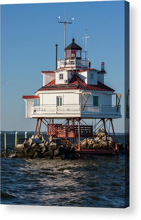 Lighthouse Acrylic Print featuring the photograph Thomas Point Light - No.1 by Steve Ember