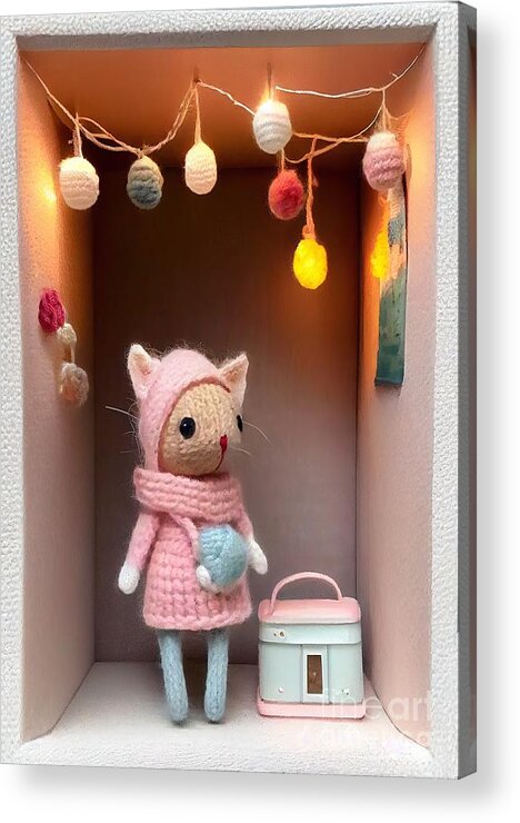 Little Knitted Animals Acrylic Print featuring the digital art Tiny Littles III by Mindy Sommers