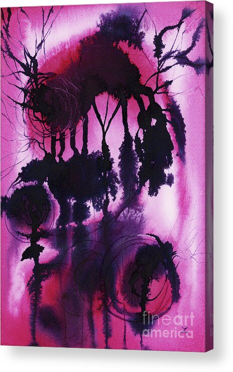 Abstract Acrylic Print featuring the painting Tropical Forest by Zaira Dzhaubaeva
