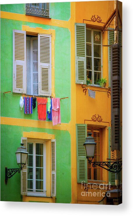 Cote D'azur Acrylic Print featuring the photograph Vieille Ville Windows by Inge Johnsson
