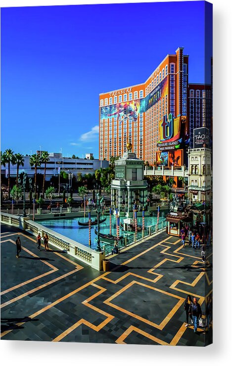  Acrylic Print featuring the photograph View From The Venetian to Treasure Island by Rodney Lee Williams