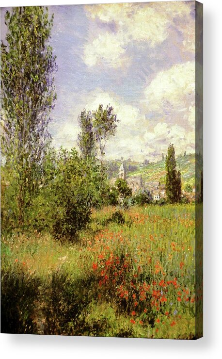 View Of Vétheuil Acrylic Print featuring the photograph View of Vetheuil by Andonis Katanos