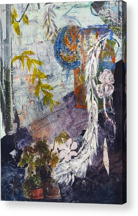 Garden Acrylic Print featuring the mixed media Vines by Suzanne Berthier