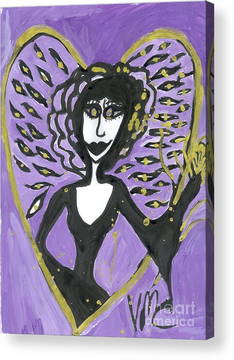 Angel Acrylic Print featuring the painting Violetrea Angel by Victoria Mary Clarke