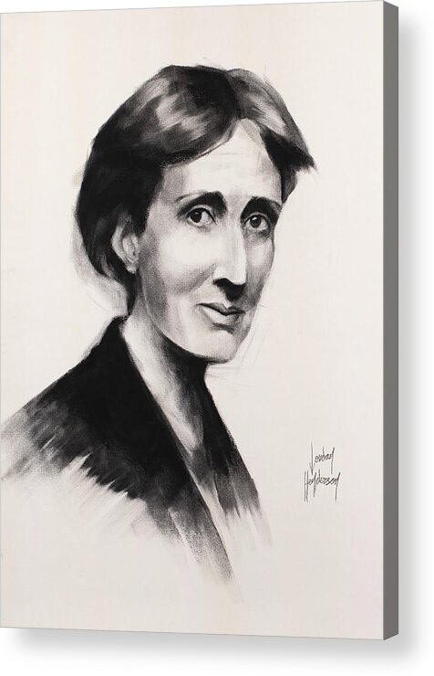 Virginia Acrylic Print featuring the drawing Virginia Woolf by Jordan Henderson