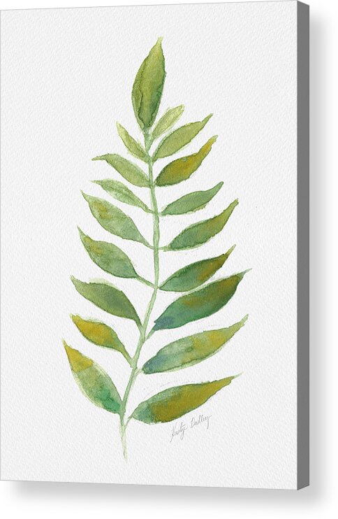 Tropical Acrylic Print featuring the painting Watercolor tropical leaf by Kristye Dudley