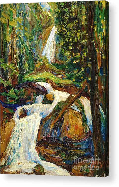Waterfall I Acrylic Print featuring the painting Waterfall I, 1900 by Wassily Kandinsky