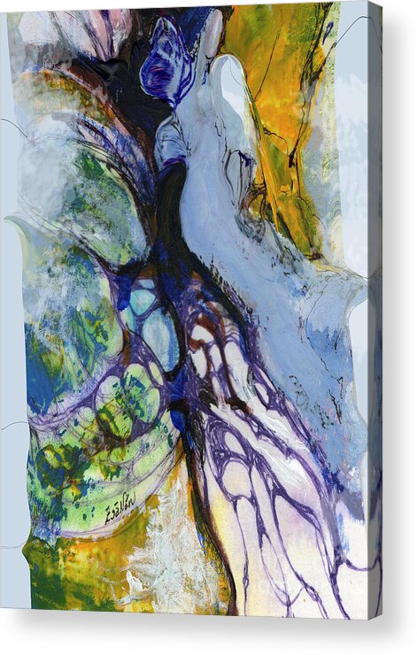 Trees Acrylic Print featuring the mixed media Windsong to an Ancient Tree by Zsanan Studio