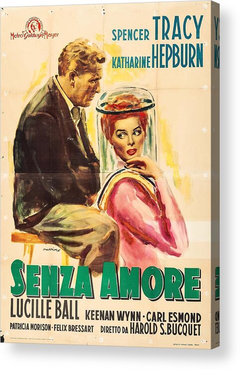 Marino Acrylic Print featuring the mixed media ''Without Love'', 1945 by Movie World Posters