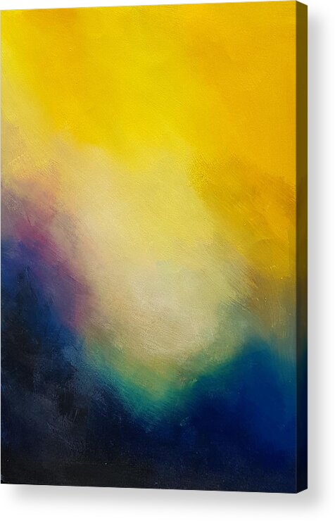 Color Acrylic Print featuring the painting Yellow Glow by Nicole Tang