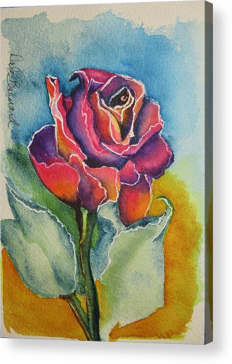 Rose Acrylic Print featuring the painting Yesterday's Rose by Dale Bernard