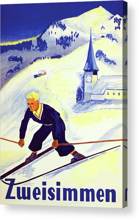 Zweisimmen Acrylic Print featuring the digital art Zweisimmen Ski Track by Long Shot